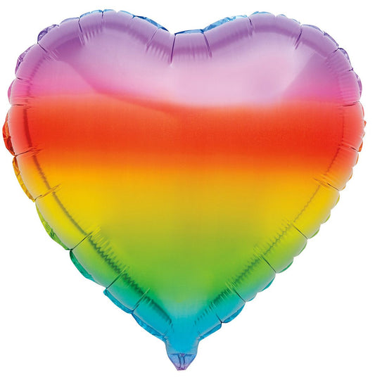 Rainbow Heart Foil Balloon