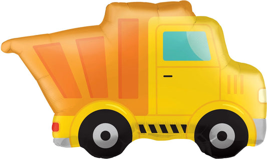 Yellow Dump Truck Foil Balloon