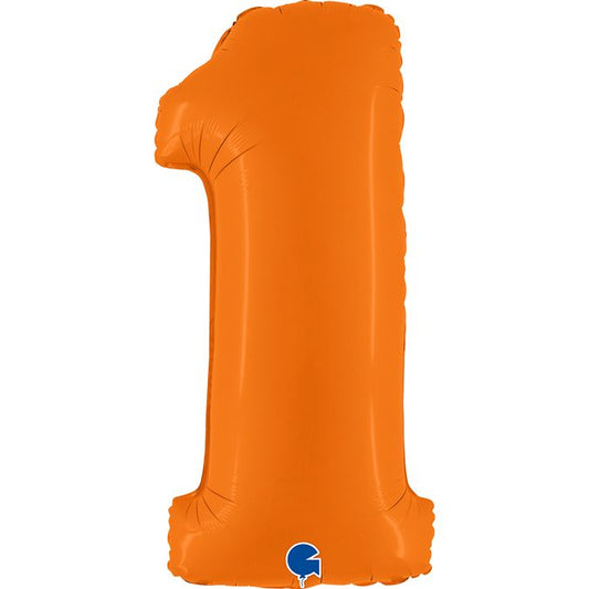 Orange Number Foil Balloon