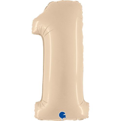 Satin Cream Number Foil Balloon