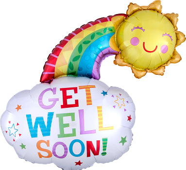 Get Well Soon Rainbow Foil Balloon