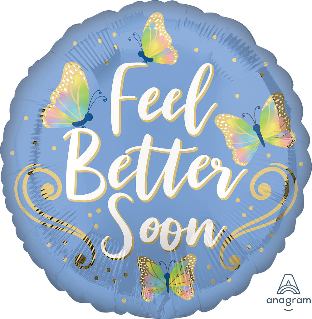 Feel Better Soon Butterflies Foil Balloon