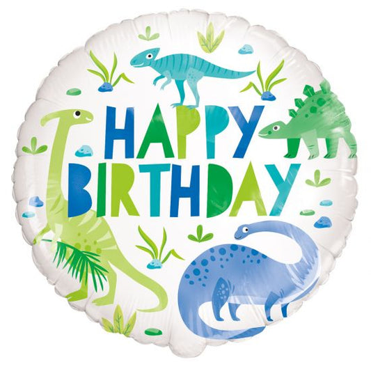 Dino Green Birthday Foil Balloon