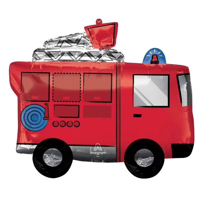 Fire Truck Foil Balloon