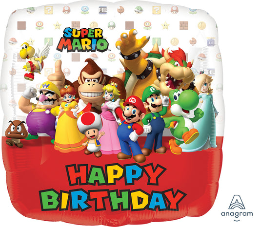 Super Mario Happy Birthday Foil Balloon