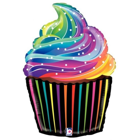 Rainbow Cupcake Foil Balloon