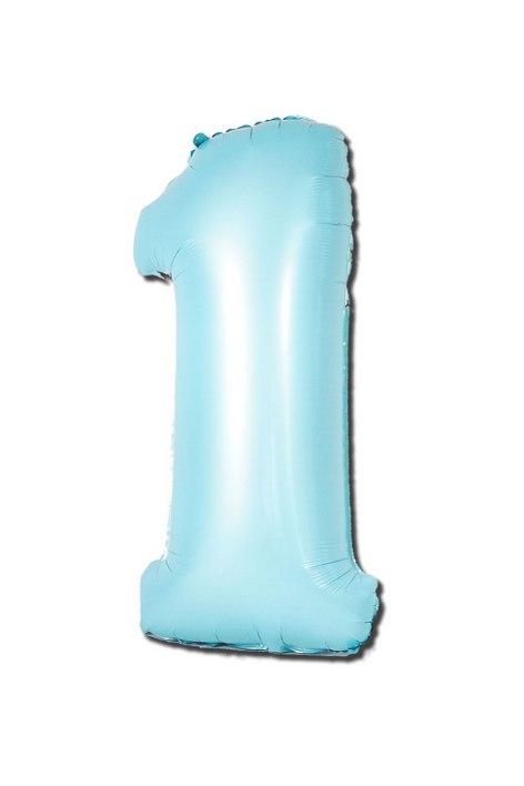 Matte Light Blue Number Foil Balloon