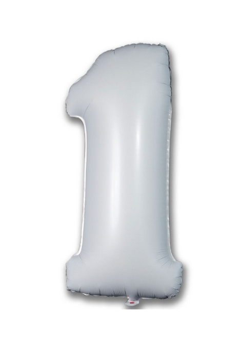 Satin White Number Foil Balloon