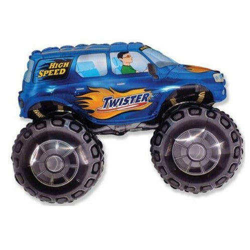 Blue Monster Truck Foil Balloon