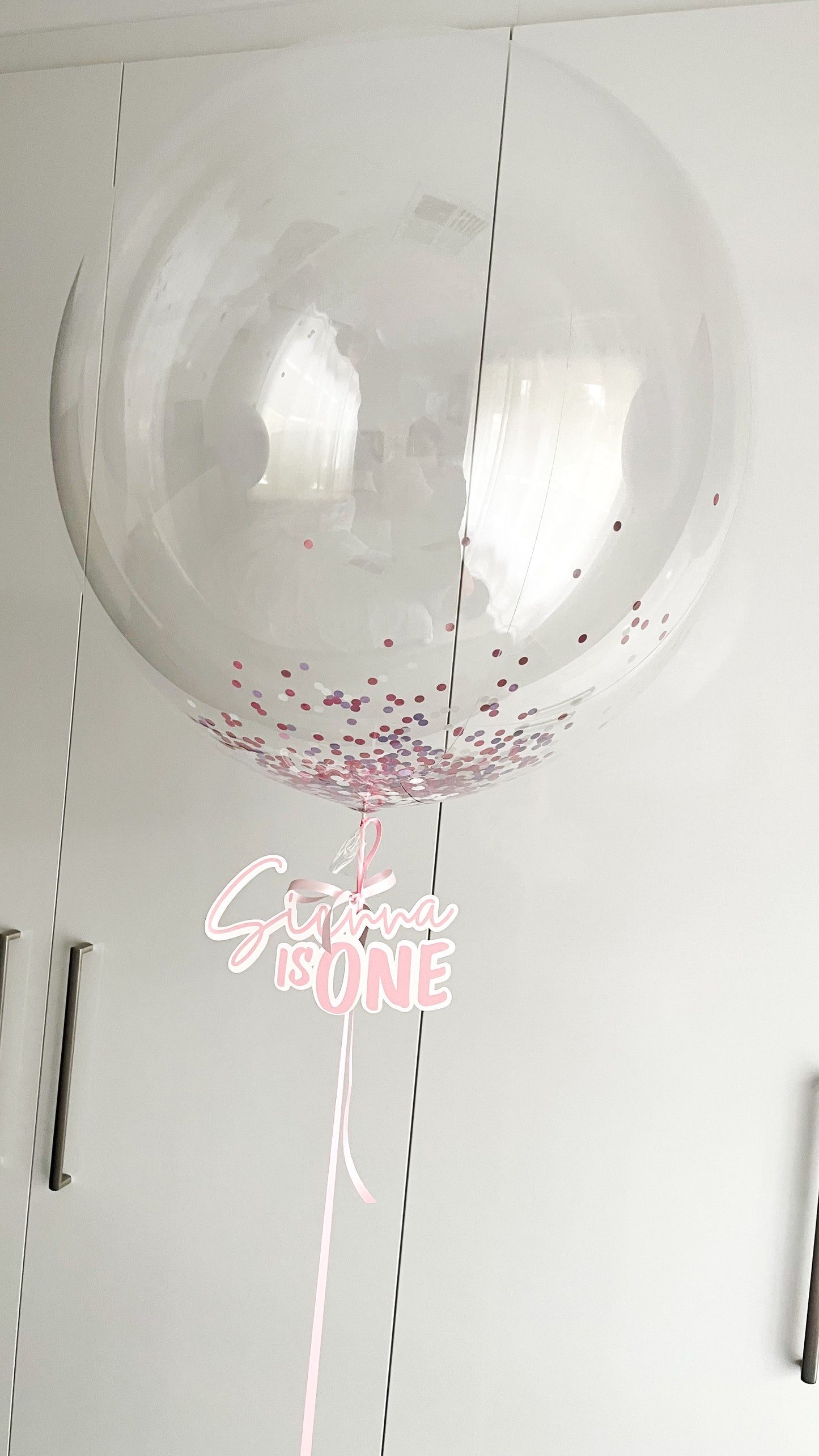 Jumbo Crystal Clear Confetti Balloon Personalised