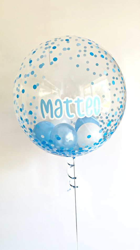 Blue Spotty Personalised Balloon