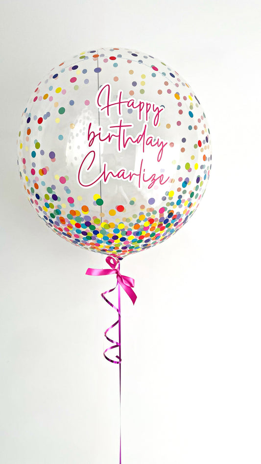 Rainbow Spotty Personalised Balloon