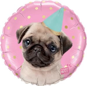 Party Pug Foil Balloon