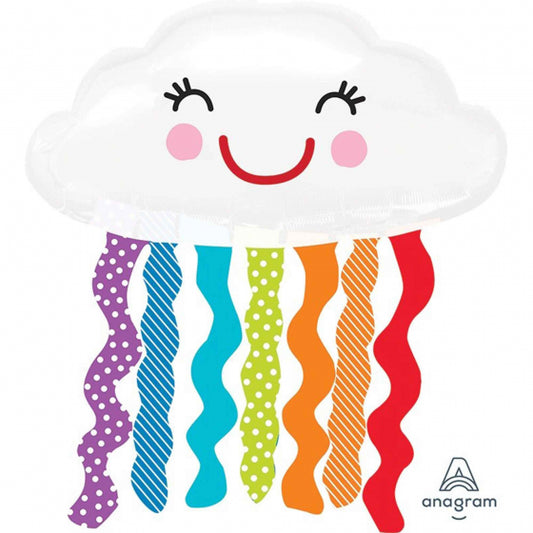 Rainbow Smiling Cloud Foil Balloon